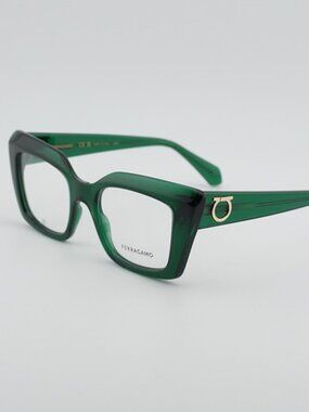 Salvatore Ferragamo SF3008 317 Women Eyeglasses Green 50mm Cat Eye Frame